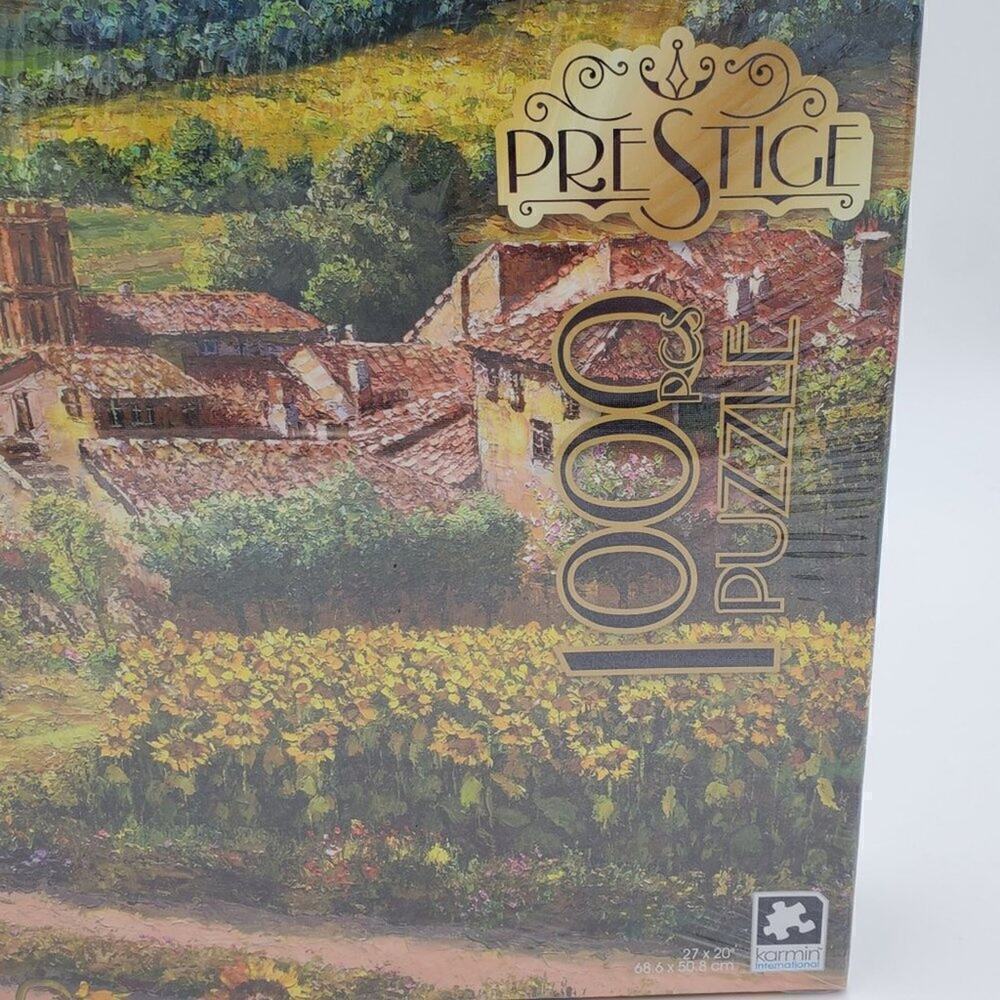Sealed Karmin Prestige‎ 1000 Piece Puzzle Villa Sunflowers Field Nature Family